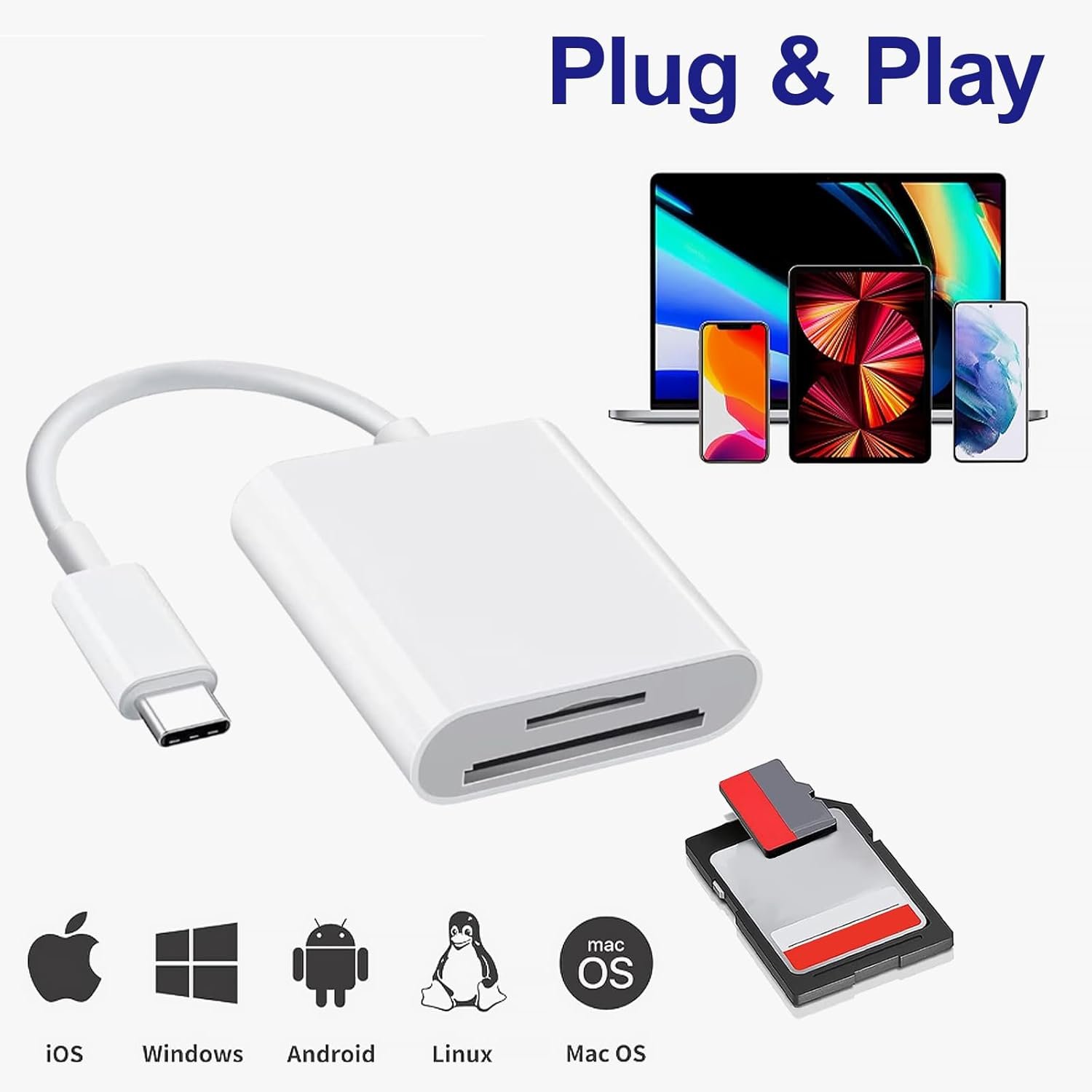 USB C SD Card Reader with Dual Slot - Camera Memory Card Reader - Universal Type C Memory Card Adapter for iPhone 15/16, iPad, MacBook - Image 8