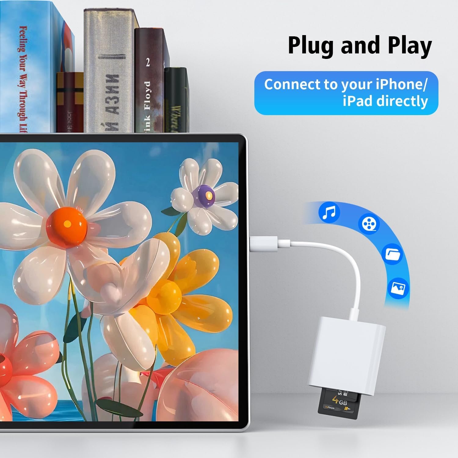 SD Card Reader for iPhone 2-IN-1 Memory Card Viewer with Dual SD and TF Slot for iPhone 14/13/12/11/X/8/7/6/5 Series, iPad with Lightning Port(Support up to 1TB Capacity) - Image 5