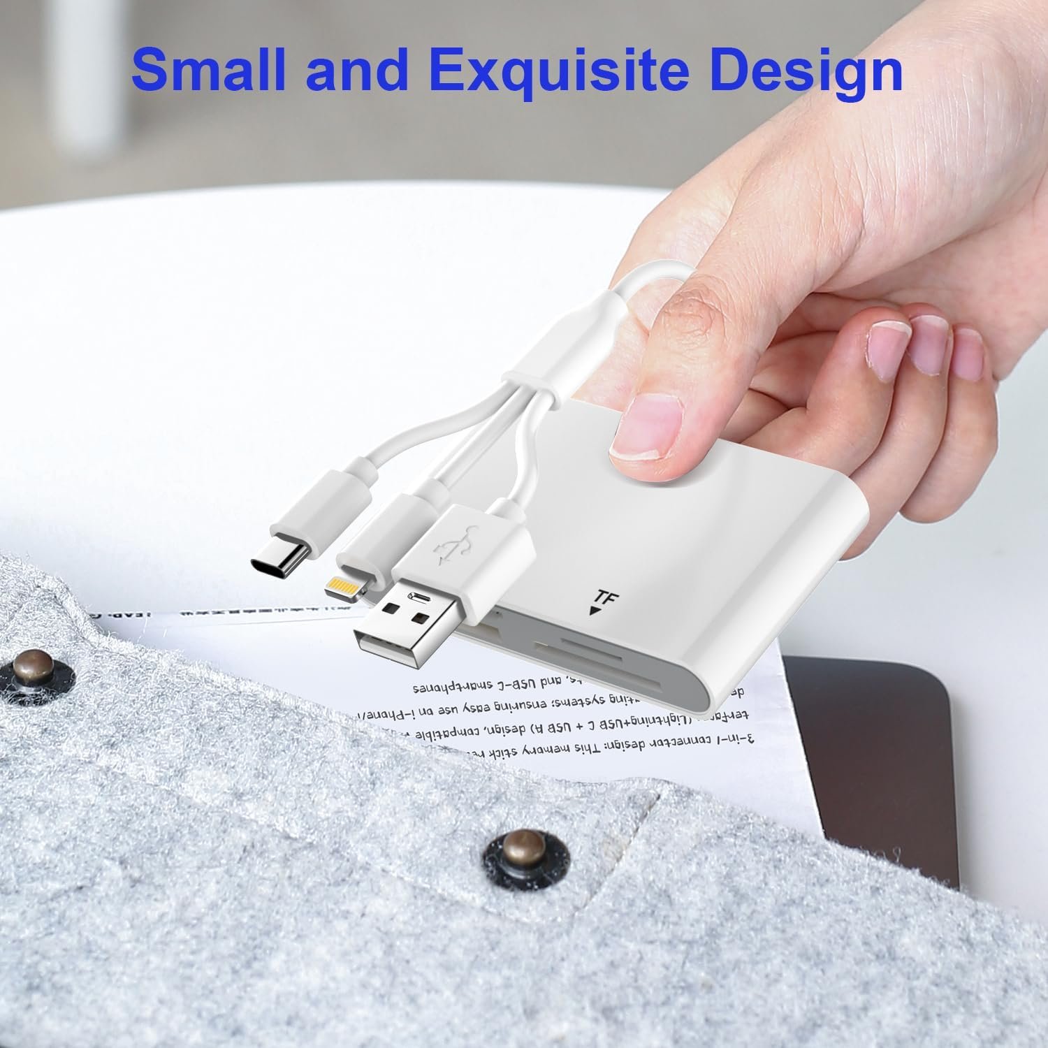 4 in 1 Card Reader for SD/TF/MS/XD, Memory Stick Pro Duo Adapter for iPhone/iPad/PC/Android, SD Card Reader with USB C/Lightning/USB and OTG, XD Picture Card Adapter for Olympus Plug & Play - Image 9