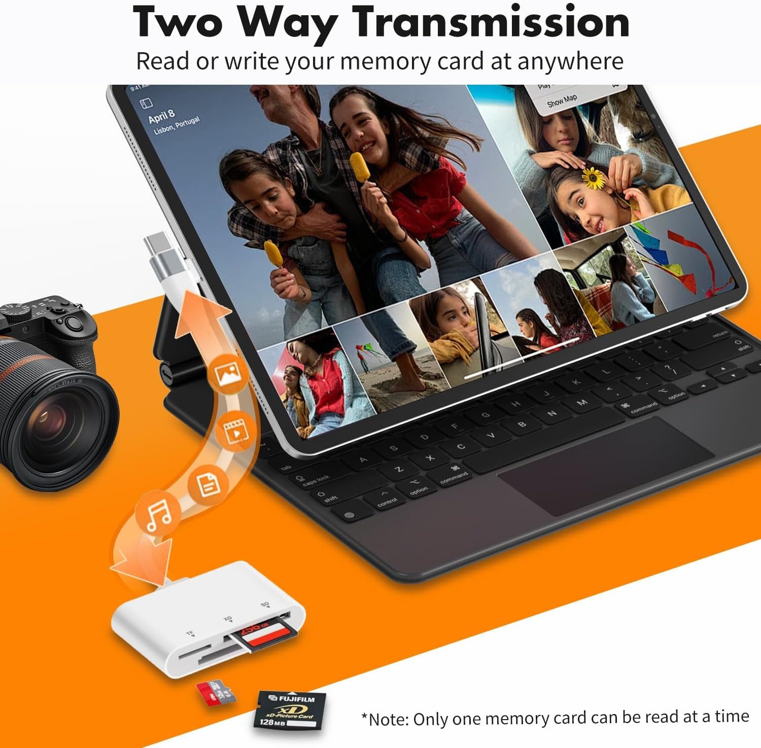 XD Card Reader, Lightning / USB-C Card Reader for iPhone, 3 in 1 SD/TF/XD Adapter for iPhone 17/16/15/14/Macbook/Android/PC, Compatible with Olympus xD Image Card Reader - Image 6