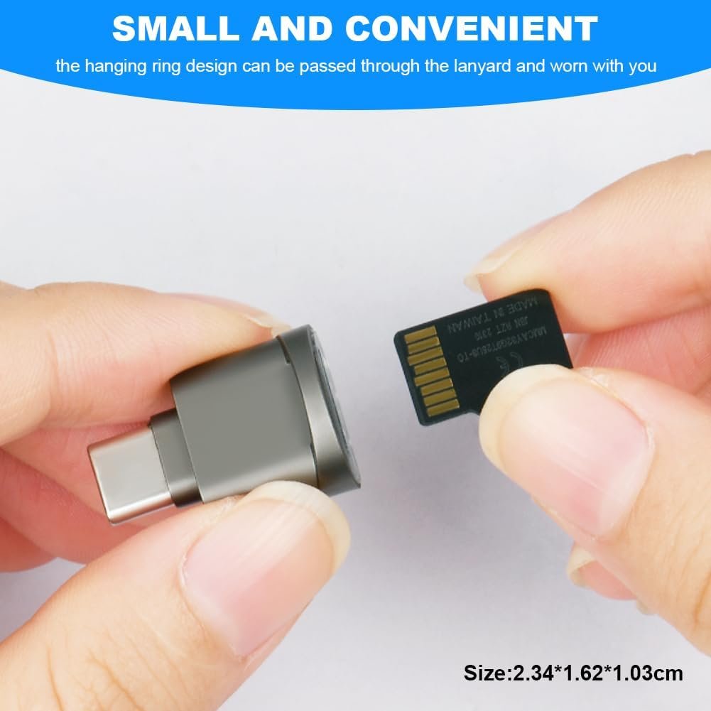 AXFEE Micro SD USB-C Card Reader, TF Card Reader for Micro SDXC SDHC Card Compatible with Galaxy Phones, Laptops, Macbook, Gray - Image 8