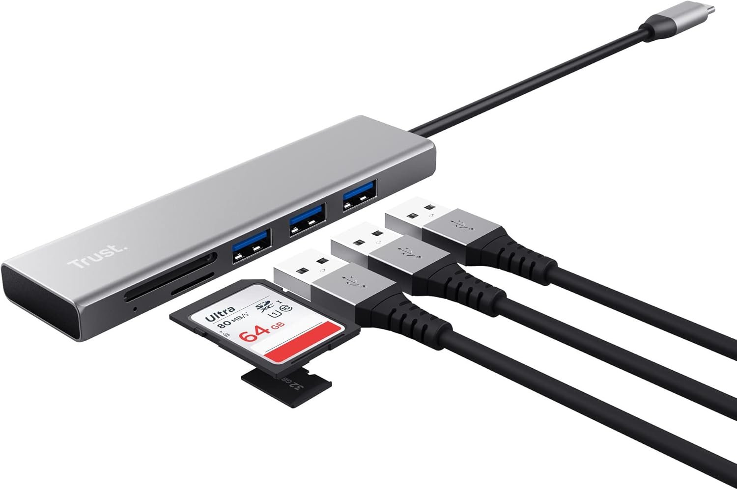 Trust Halyx USB-C Fast Hub and Card Reader, 5Gbps with USB 3.2 Gen 1, SD Card Reader and Micro-SD 104MB/s, (Micro) SD, SDHC and SDXC up to 2TB, PC/Laptop/Macbook/Chromebook - Image 11