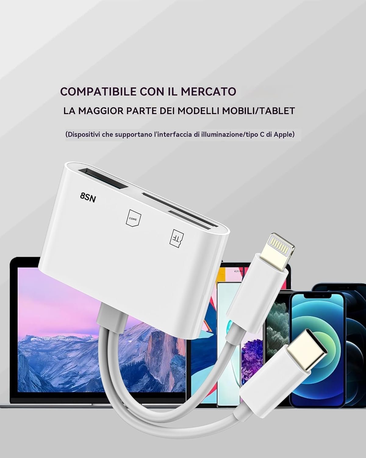 USB C Lightning to SD Card Reader Adapter Micro SD Card for Apple iPhone 15 for iPad MacBook Pro Compatible for Samsung Memory USB 3.0 OTG Camera Memory Reader Cable - Image 8