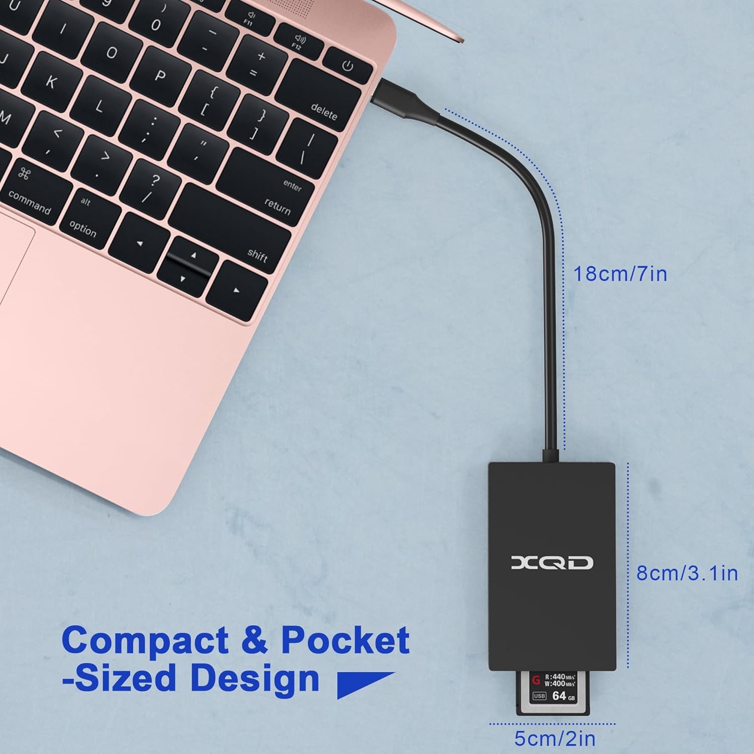 XQD USB C Card Reader XQD/SD Reader Memory Card Reader - 5Gpbs XQD Type C Reader Support Sony G/M Series, Lexar Card 2933x/1400x USB Mark XQD, SD Card for Windows/Mac OS - Image 7