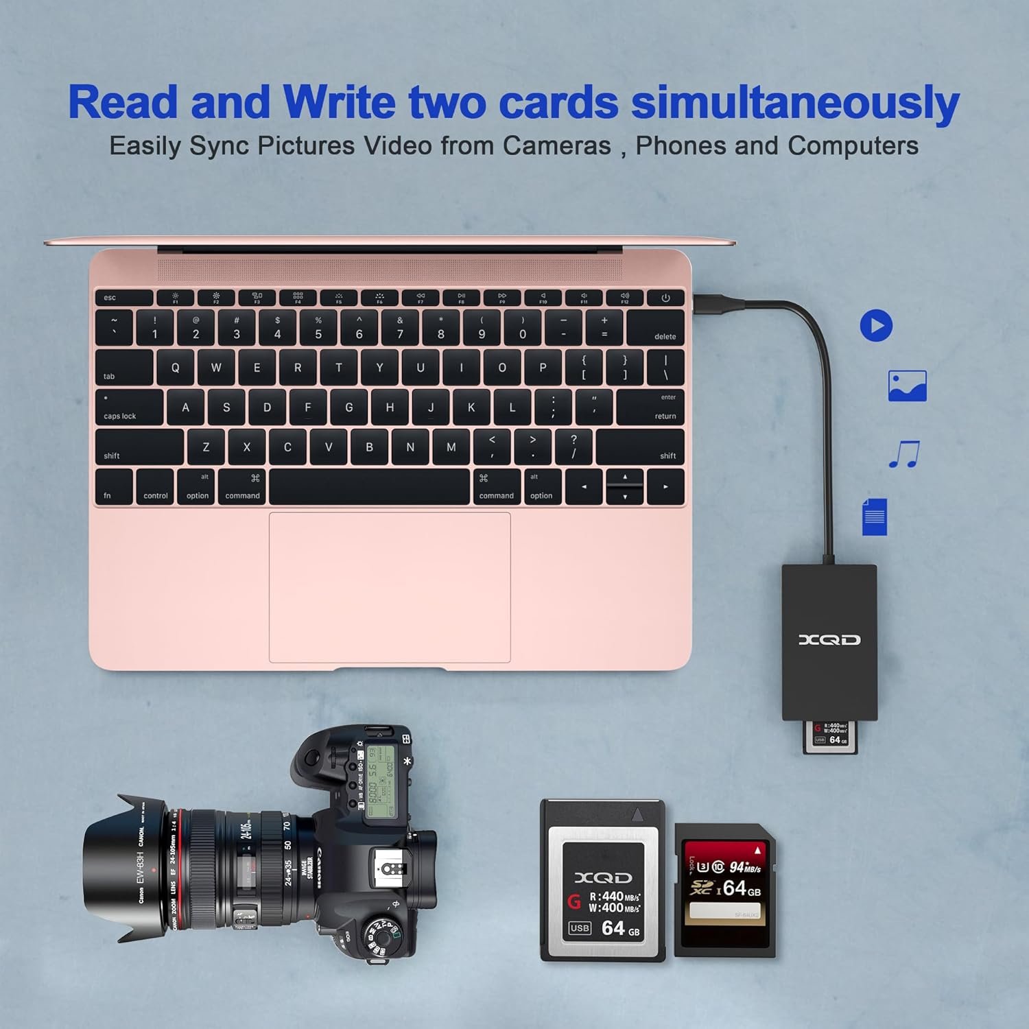 XQD USB C Card Reader XQD/SD Reader Memory Card Reader - 5Gpbs XQD Type C Reader Support Sony G/M Series, Lexar Card 2933x/1400x USB Mark XQD, SD Card for Windows/Mac OS - Image 8