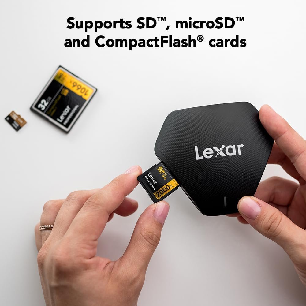 Lexar Professional USB 3.1 3 in 1 Multi-Card Reader (LRW500URBNA) - Image 3