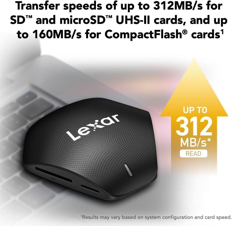 Lexar Professional USB 3.1 3 in 1 Multi-Card Reader (LRW500URBNA) - Image 4
