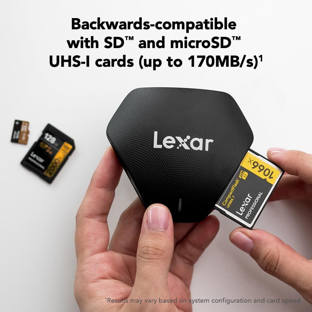 Lexar Professional USB 3.1 3 in 1 Multi-Card Reader (LRW500URBNA) - Image 5