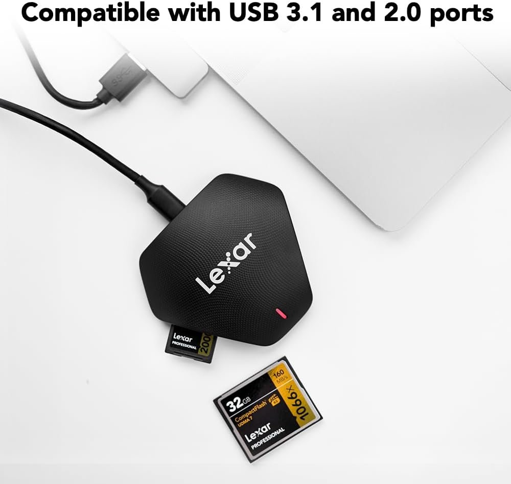 Lexar Professional USB 3.1 3 in 1 Multi-Card Reader (LRW500URBNA) - Image 6