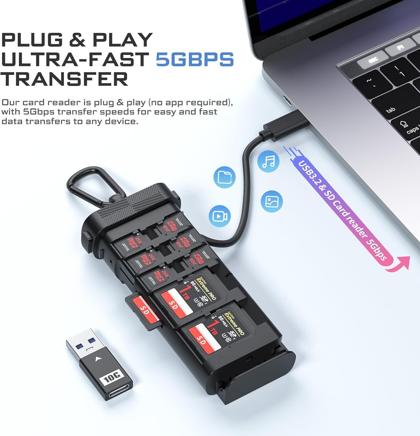 Freewell USB 3.2 Duo Reader SD Card Reader and Micro SD Card Holder for Professional Photographers and Videographers - Image 4