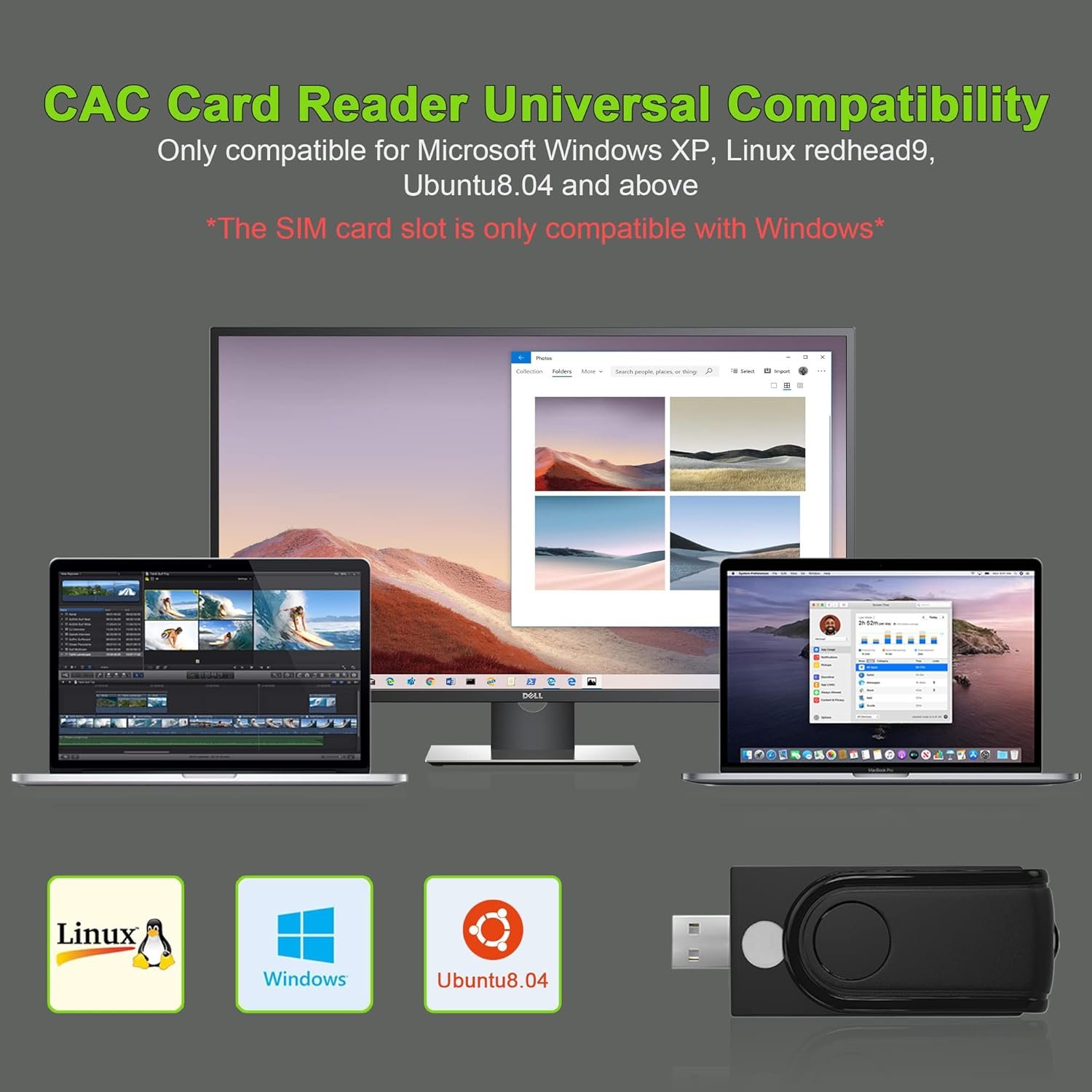 4 in 1 Smart Card Reader Health Card Reader SIM Card Reader Support Digital Signature SD Card Reader and Micro SD Reader SIM Card Reader for CAC/SIM/ID/IC/Chip Card (E-Tax) - Image 7