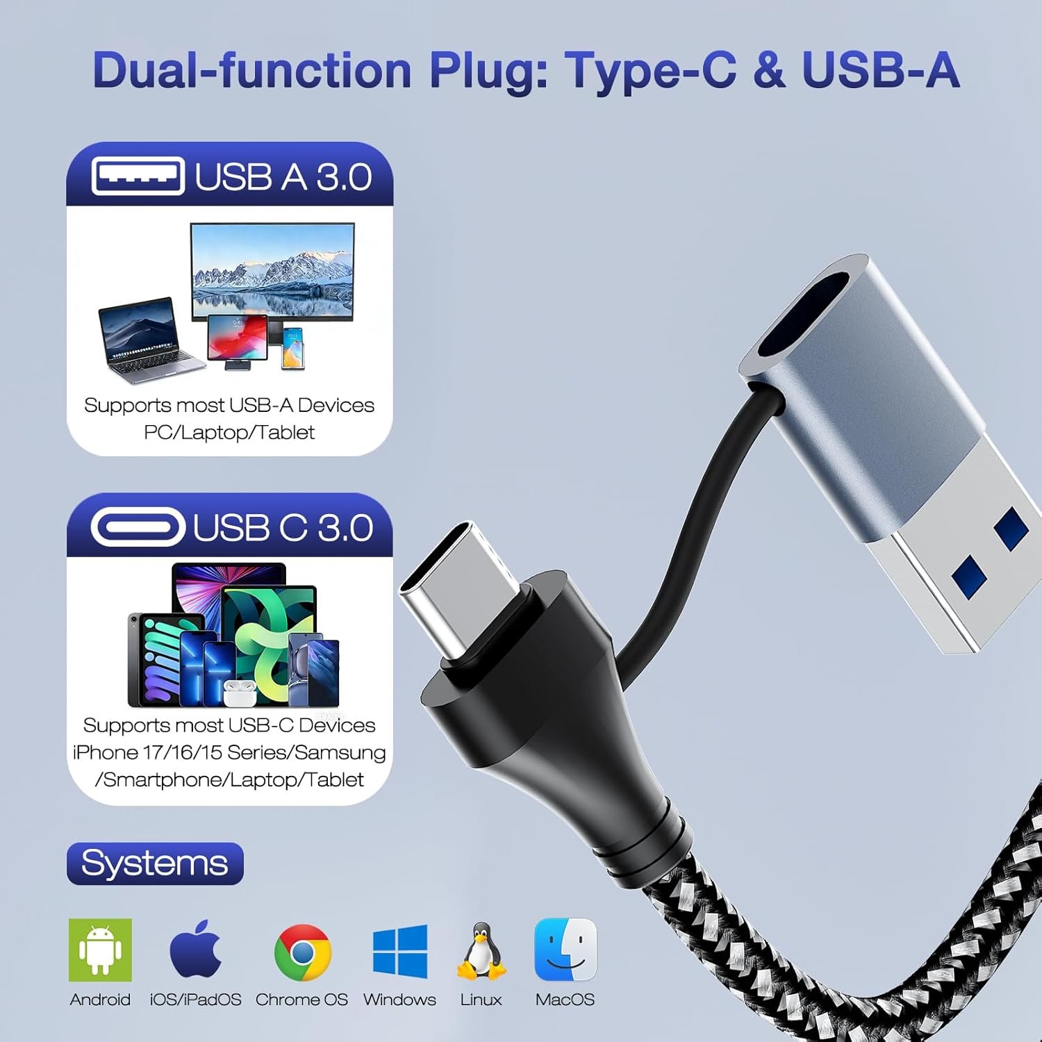 Lettore 2 in 1 CFexpress Tipo B e Lettore di Schede SD, USB 3.2 Gen 2 in Alluminio, Interfaccia USB-C/USB-A, Adattatore per Schede CFexpress da 10 Gbps, Compatibile con Windows/Mac/Linux/Android - Image 3