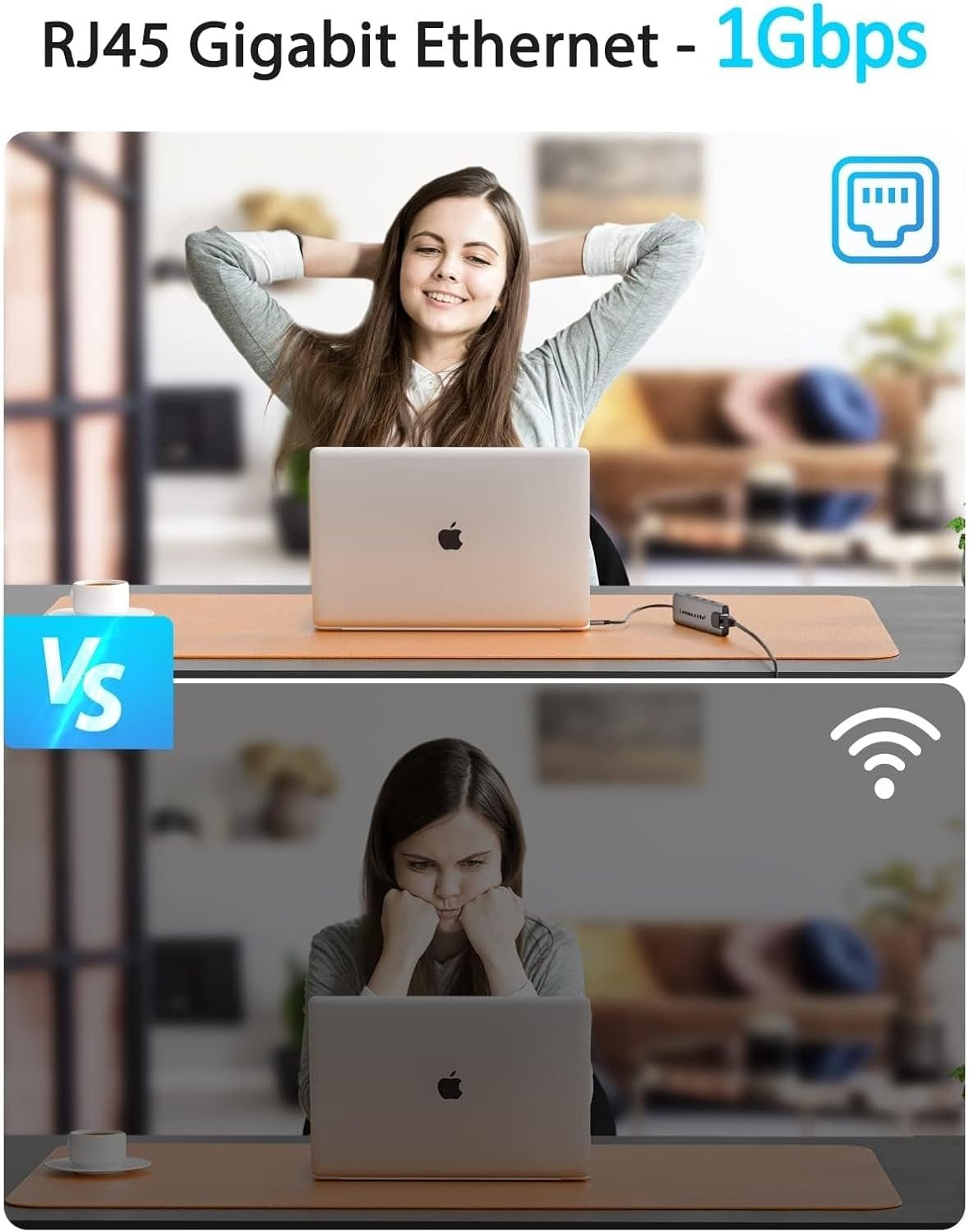 Lemorele USB C Hub with Ethernet RJ45 1000M - 10 en 1 Aluminium Case Adapter USB C Hub to HDMI 4K, 3 USB-A 3.0, PD 100W, SD/TF, USB-C Data for Macbook Air/Pro, iPad, Windows, Switch - Image 7
