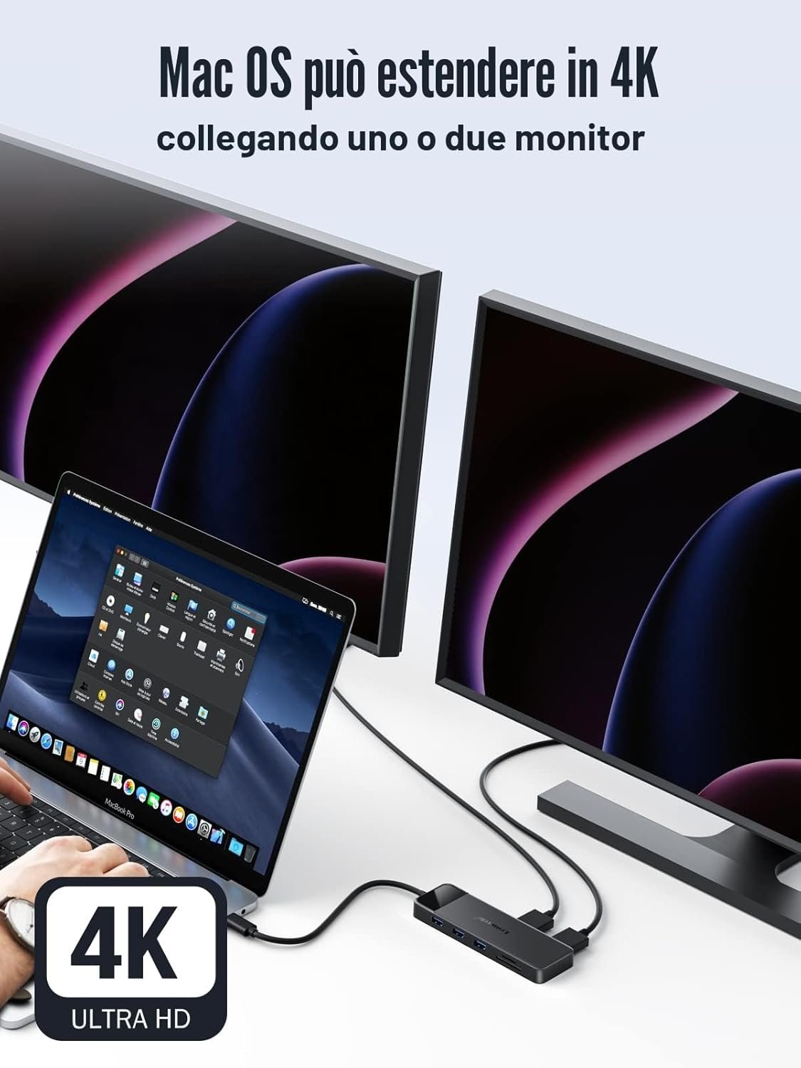 Lemorele USB C Hub Docking Station 3*Display -10 in 1, Dual Monitor with 2 HDMI 4K, VGA, AUDIO, 3 USB 3.0/2.0, PD 100W, SD/TF, Docking Station to MacBook/DELL/Windows/HP/Surface - Image 6