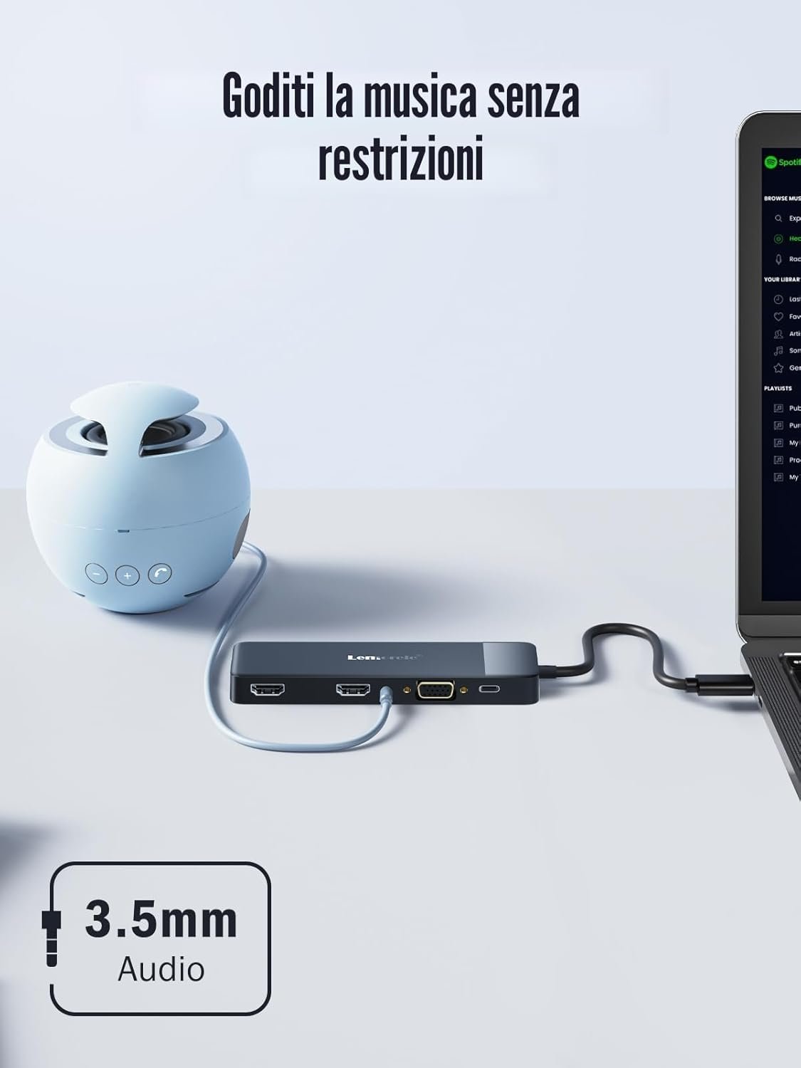 Lemorele USB C Hub Docking Station 3*Display -10 in 1, Dual Monitor with 2 HDMI 4K, VGA, AUDIO, 3 USB 3.0/2.0, PD 100W, SD/TF, Docking Station to MacBook/DELL/Windows/HP/Surface - Image 10