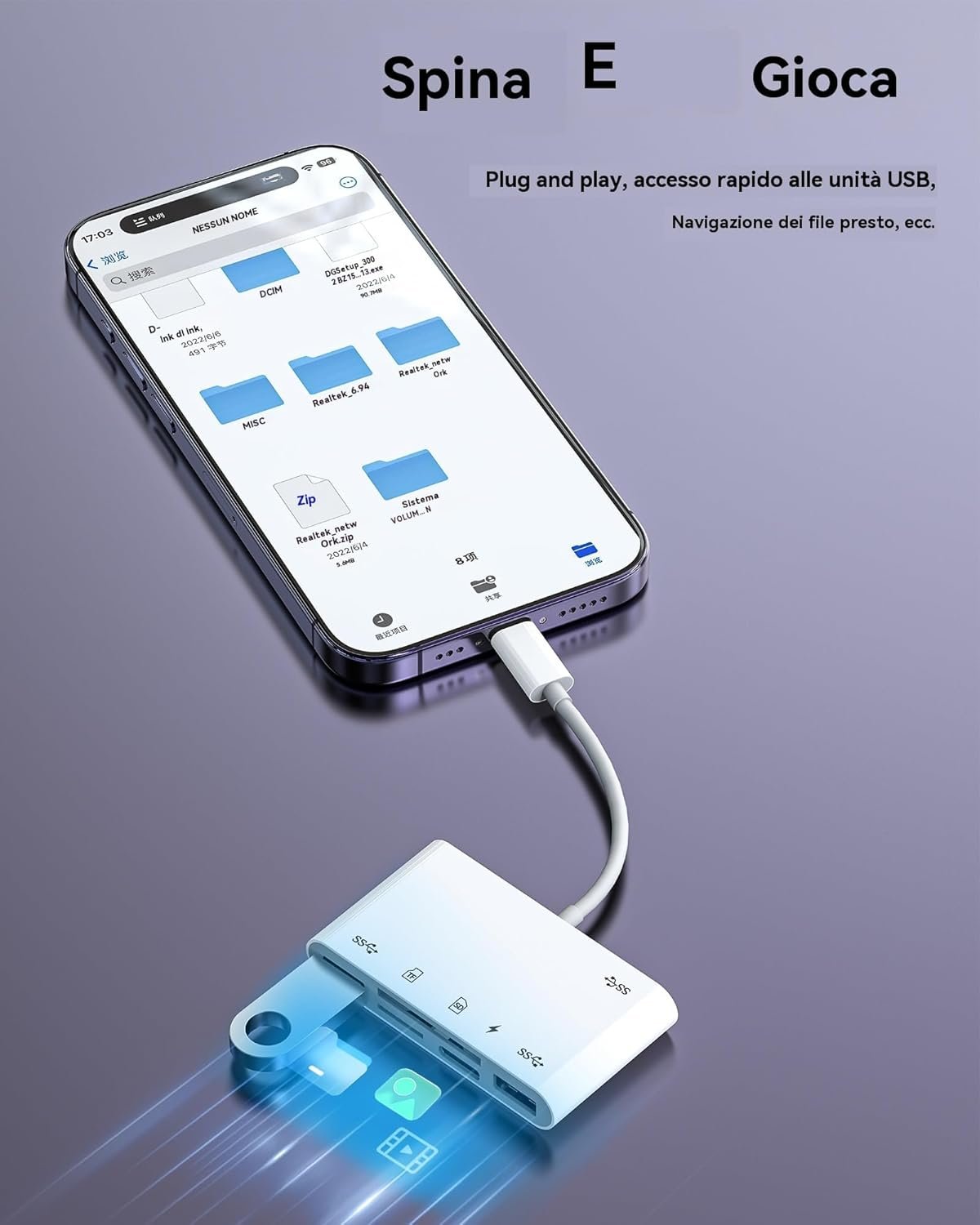 Lightning Adapter for Apple iPhone 14 13 (6 in 1) USB OTG 3.0 Cable SD Card Reader for iPad Micro SD Card Reader MacBook Camera TF Camera External Photo Storage Phone Port Transfer - Image 4