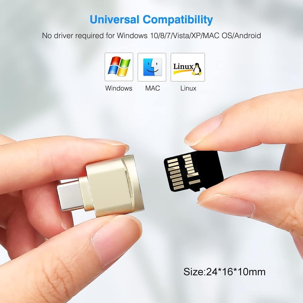 TF Card Reader, USB-C to TF Card Reader, TF Card Reader Adapter Type C OTG for PC, Notebook, MacBook Air Pro, Galaxy, Huawei, Tablette - Image 5