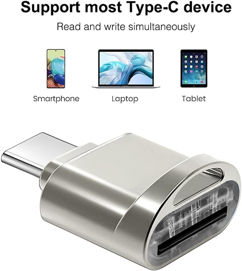 TF Card Reader, USB-C to TF Card Reader, TF Card Reader Adapter Type C OTG for PC, Notebook, MacBook Air Pro, Galaxy, Huawei, Tablette - Image 7