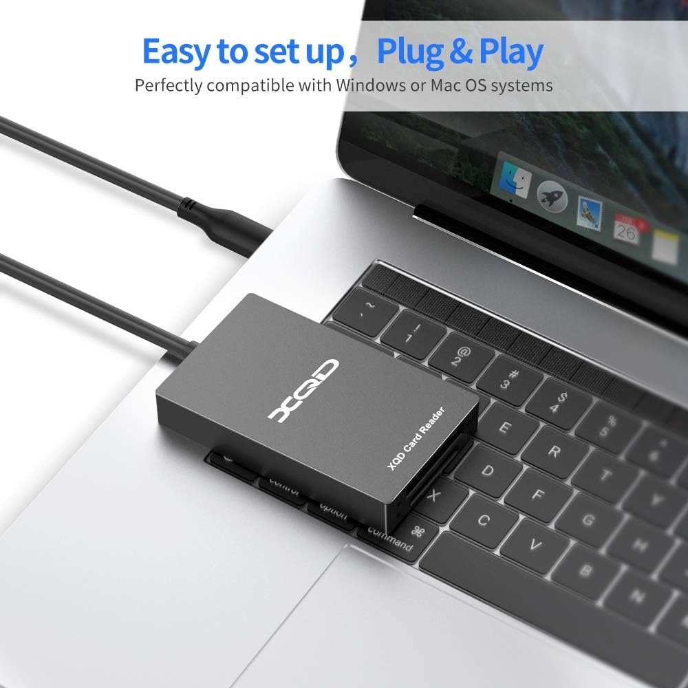 Rocketek XQD SD Card Reader, Type C XQD/SD Card Reader Dual Slot Memory Card Reader Compatible with Sony G/M Series, Lexar USB Mark Card, Sony G Series, SD Card/SDHC Card for Windows/Mac OS - Image 5