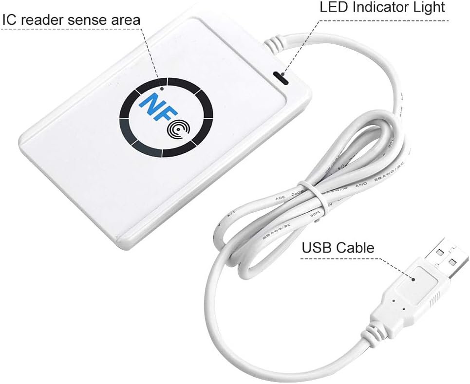 NFC RFID Reader and Writer 13.56 MHz for IC Cards, Reading Distance 50 mm, Includes 5 IC Cards and 424 Kbps Speed - Image 9