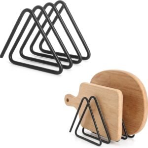 APOMOONS Supporti per Tagliere 2 Pezzi Porta Tagliere da Cucina in Metallo con 8 Scomparti, Mobile Organizzatore Salvaspazio, Supporto per Tagliere per Armadietto Porta Tagliere per Mensola, 10 x 10 x 9 cm