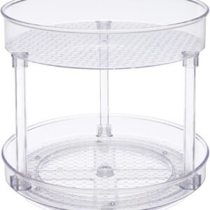 Amazon Basics Lazy Susan trasparente organizer girevole a 2 livelli - 23 cm