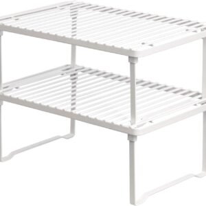 Amazon Basics Stackable Kitchen Storage Shelves, White