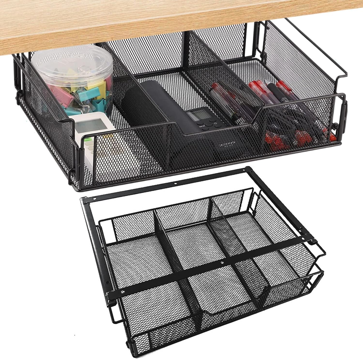 Cassetto sotto la scrivania, Organizzatore per cassetti Cassetto da cucina estraibile, Porta detersivo Organizzatore salvaspazio Organizzatore da cucina Cassetto da bagno Organizzatore da cucina estraibile per casa/ufficio/scuola