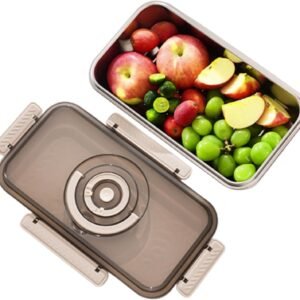 Contenitore ermetico per il pane, in acciaio , con coperchio e manico, piccola scatola per il pane, per cucina, dispensa, cibo, , toast, bagel, banana e burro
