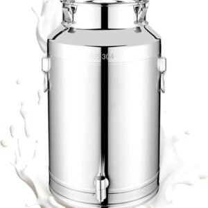 Contenitore ermetico per olio, robusto secchio da cucina, secchio per latte da 5 l, 9 l, 14 l, con coperchio per la freschezza, in acciaio inox ermetico con coperchio, organizer per dispensa per caffè