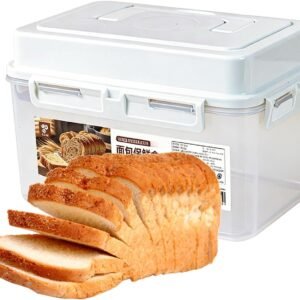 Contenitore per il pane, Organizzatore per pane trasparente ed ermetico, Contenitore per il pane con coperchio e maniglia - per frigorifero, congelatore, cucina e dispensa
