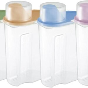 Contenitori ermetici, set di 4 contenitori trasparenti da 2,5 l, coperchio a prova di perdite, per conservare cibi freschi e secchi, contenitori per dispensa, riso, cereali, snack e caffè, bianco