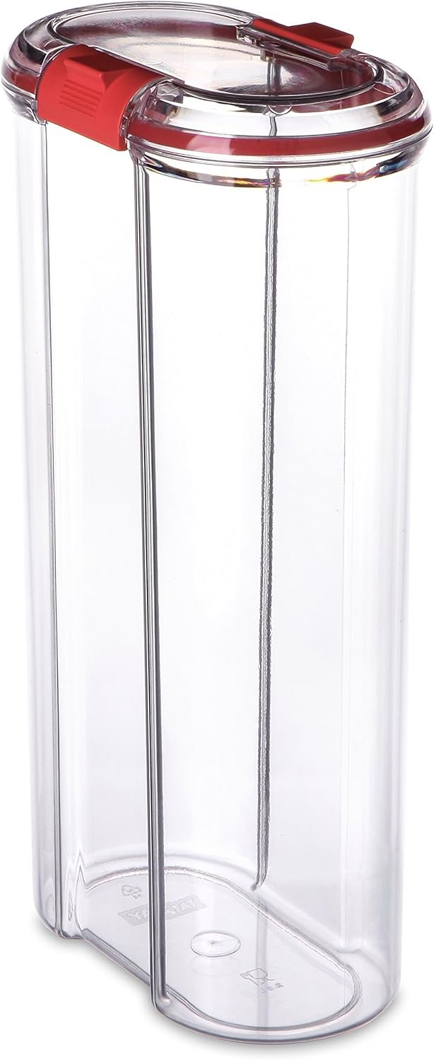 Contenitori per alimenti TATAY 2,5 L | Barattoli da cucina trasparenti | Chiusura ermetica | Impilabile | Plastica senza BPA | Lavabile in lavastoviglie | 9x15,5x29 cm, Rosso