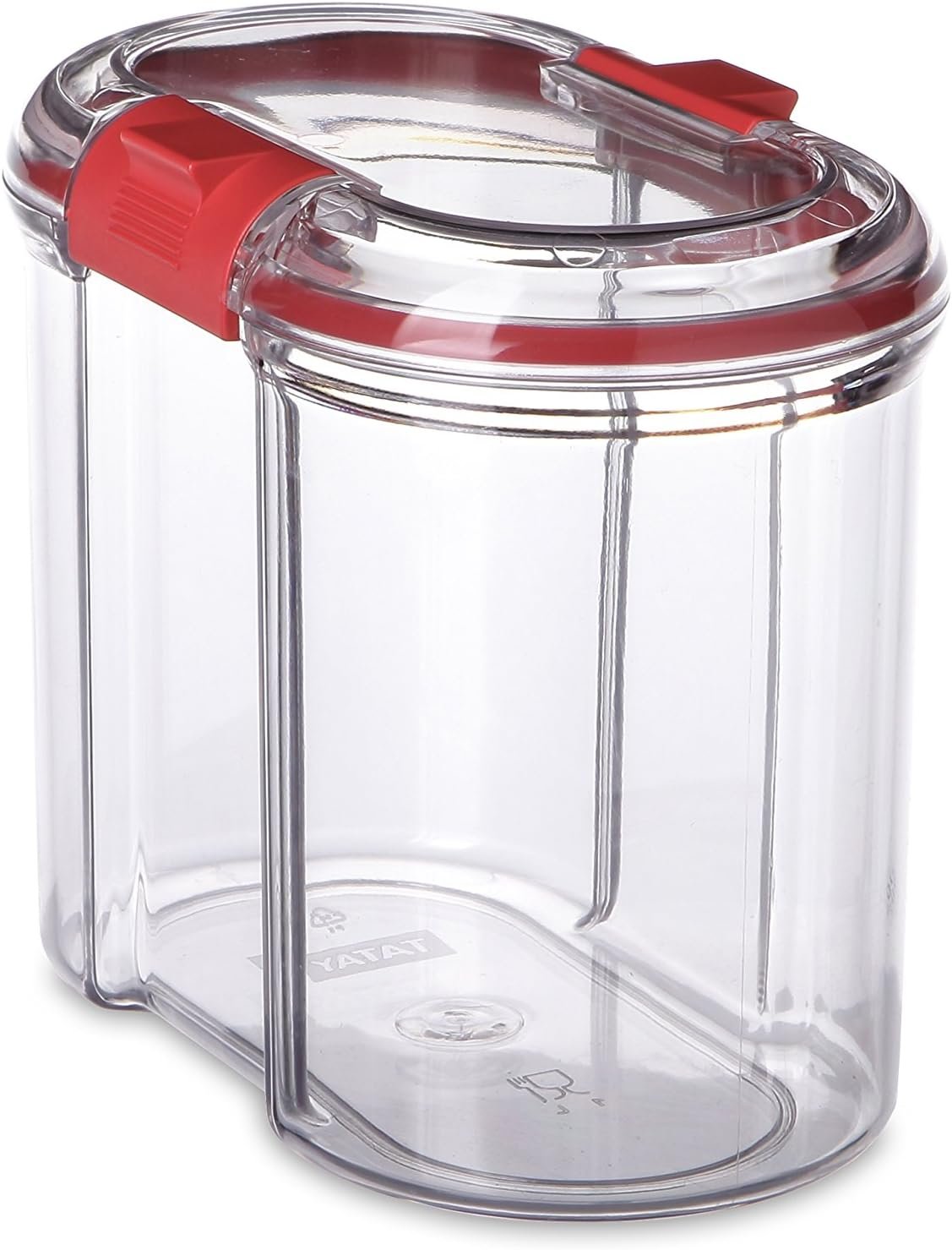Contenitori per alimenti TATAY da 1 litro | Barattoli da cucina trasparenti | Chiusura ermetica | Impilabile | Plastica senza BPA | Lavabile in lavastoviglie | 9x15,5x13 cm, Rosso