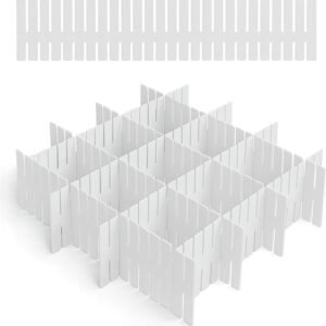 Divisori per Cassetti 12 Pezzi in ABS – Organizer Cassetti Modulari Regolabili, Separatore per Cucina, Armadio, Make Up e Ufficio, Sistema Salvaspazio Antiscivolo Personalizzabile