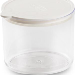 GIO'STYLE Contenitore Alimenti per Dispensa Rotondo S | Bianco | 0,7 l | Prodotto in Italia | Coperchio ermetico | Linea Con.Tengo