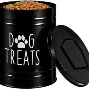 Generico Contenitore per Conservazione Cibo per Cani - Barattolo Ermetico in Metallo,Contenitore in Metallo con Maniglia e Coperchio,per Animali Domestici Snack da Dispensa o Cucina