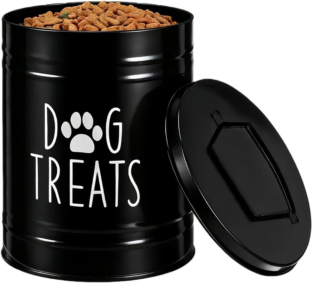 Generico Contenitore per Conservazione Cibo per Cani - Barattolo Ermetico in Metallo,Contenitore in Metallo con Maniglia e Coperchio,per Animali Domestici Snack da Dispensa o Cucina