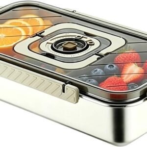 Generico Portapane Ermetico,Contenitore Ermetico In Acciaio Con Coperchio E Maniglia - Conservazione per Pane Casereccio - Per Dispensa Cibo Panino Toast Pagnotta Impasto Bagel Frigo Contenitore