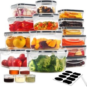 Generico Set 48 Pezzi Contenitori Ermetici per Alimenti Set Completo di contenitori per Cucina e dispensa