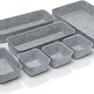 Generico Set Organizer Cassetti in Feltro 8 Pezzi, Divisori Modulari Antiscivolo Salvaspazio, Porta Biancheria Intima, Biancheria, Calzini e Accessori per Cucina, Bagno, Guardaroba, Comodino e Ufficio
