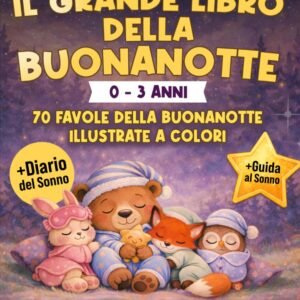 IL GRANDE LIBRO DELLA BUONANOTTE (0-3 anni): Audiolibro Incluso | 70 Favole Illustrate + Guida al Sonno & Diario del Sonno | Il Rituale della Nanna per Bimbi Sereni e Genitori Finalmente Riposati
