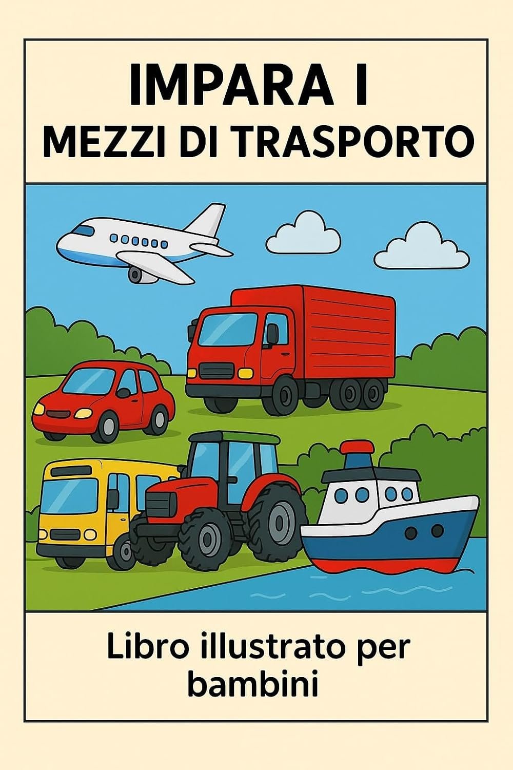 Impara i Mezzi di Trasporto – Libro Illustrato Educativo per Bambini 2-6 Anni