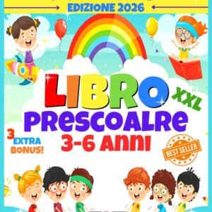 Libro Prescolare 3-6 Anni: 150 Pagine, Lettere e Numeri da Tracciare, Prelettura, Prescrittura, Disegni da colorare, e Tanti Giochi Istruttivi, per ... (Libro Pregrafismo, Imparare a Scrivere)