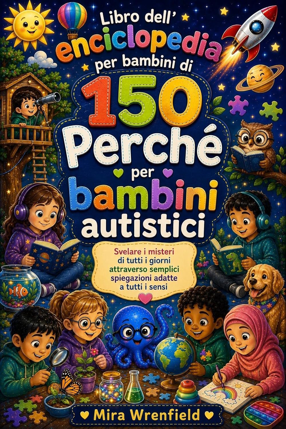 Libro dell'enciclopedia per bambini di 150 Perché per bambini autistici: Svelare i misteri di tutti i giorni attraverso semplici spiegazioni adatte a tutti i sensi