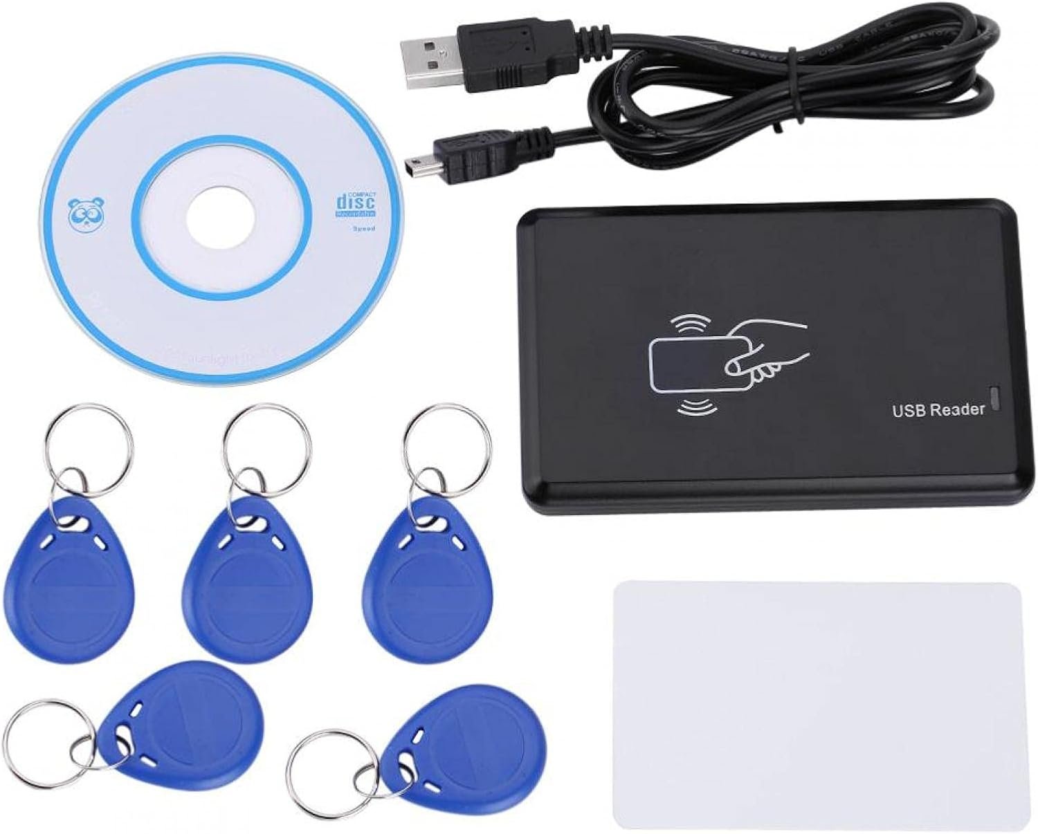 Nikou RFID Card Reader USB ID Card Writer and Copier 125khz USB RFID Card Duplicator with Key Tag 5 Pieces - Image 2