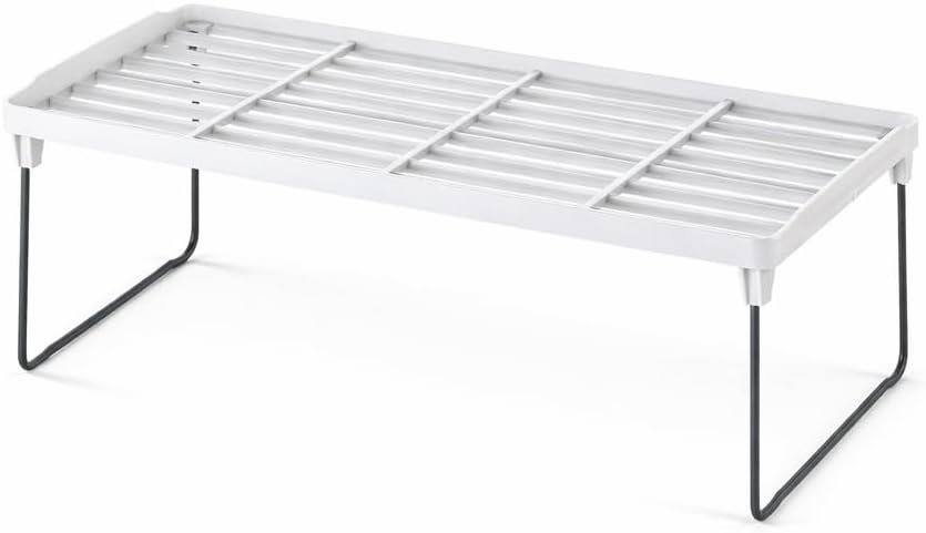 Organizer salvaspazio per cucina e dispensa - 38 x 24 x 18 cm - Scaffale impilabile in metallo e plastica, scaffale da bancone cucina, sottoscaffale, sistema modulare (38x24x18)