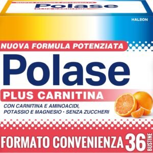 Polase Plus Carnitina, Per Stanchezza e Fatica Fisica, Formula Arricchita con Carnitina e Amminoacidi, (36 buste)