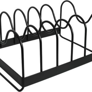Portacoperchi salvaspazio con 5 scomparti Portacoperchi da cucina Organizzatore Pentole e padelle Organizzatore per scolapiatti nero Cassetti da cucina