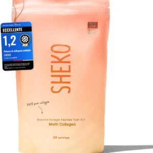 SHEKO Premium Hydrolyzed Collagen 450g - Polvere di collagene bioattivo naturale - Peptidi di tipo 1, 2, 3 - Polvere di collagene - Qualità pura - Solubilità ottimale - Polvere proteica
